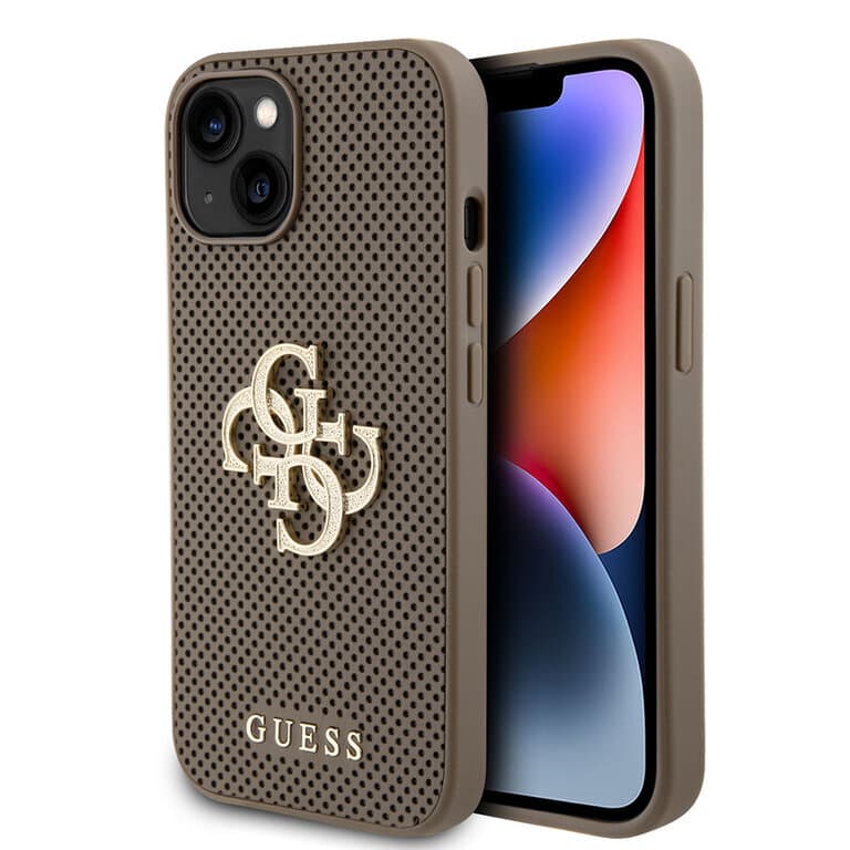 Guess iPhone 15 Back cover case - Perforated 4G - glitter