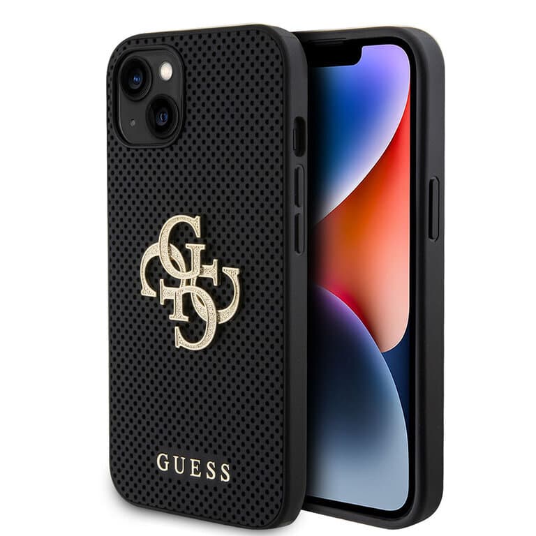 Guess iPhone 15 Back cover case - Perforated 4G - glitter