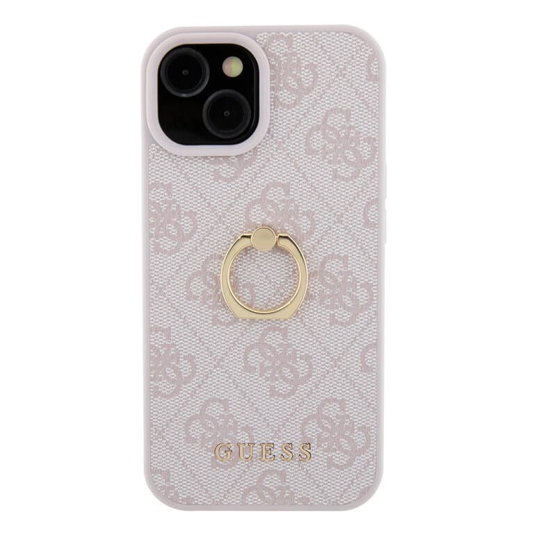 Guess iPhone 15 Hardcase 4G met Ring Houder | Stijlvolle Bescherming