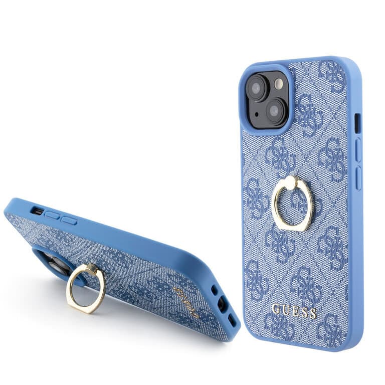 Guess iPhone 15 Hardcase 4G met Ring Houder | Stijlvolle Bescherming