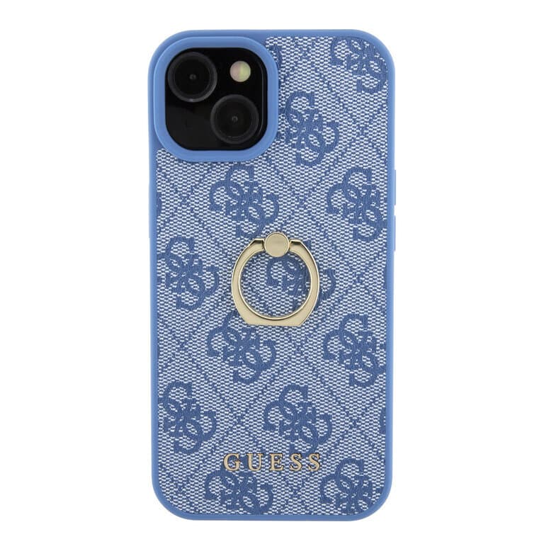 Guess iPhone 15 Hardcase 4G met Ring Houder | Stijlvolle Bescherming