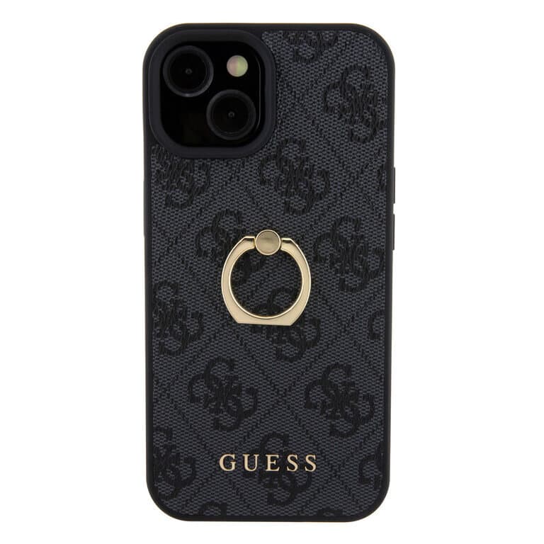 Guess iPhone 15 Hardcase 4G met Ring Houder | Stijlvolle Bescherming