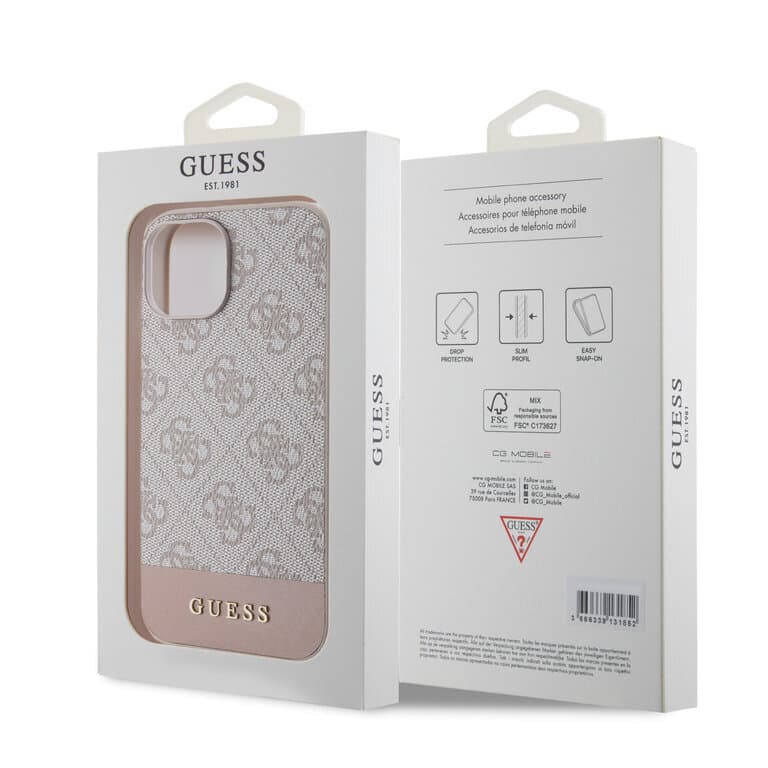 Guess iPhone 15 Hardcase - Magsafe - 4G Pu Bottom