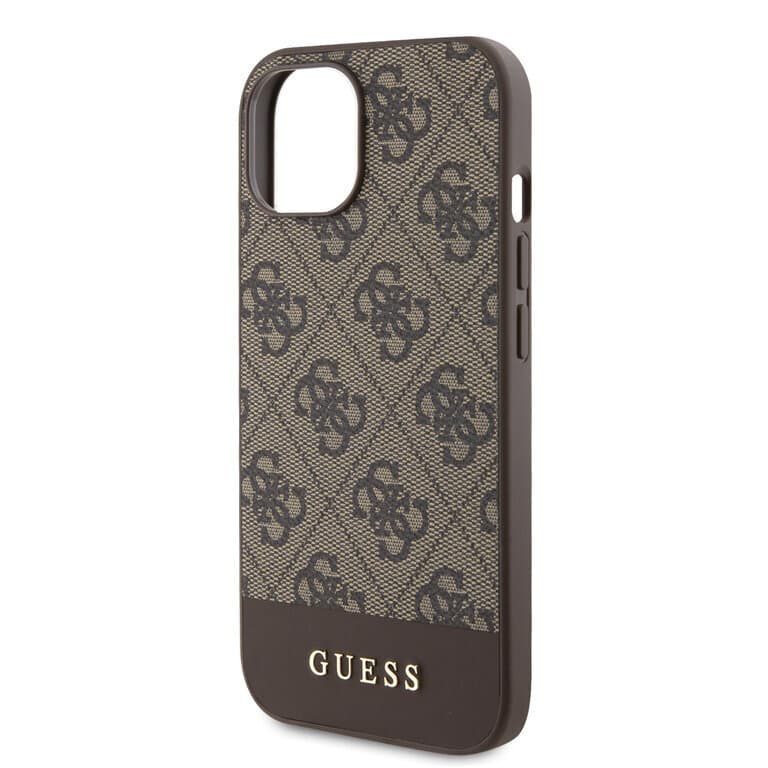 Guess iPhone 15 Hardcase - Magsafe - 4G Pu Bottom
