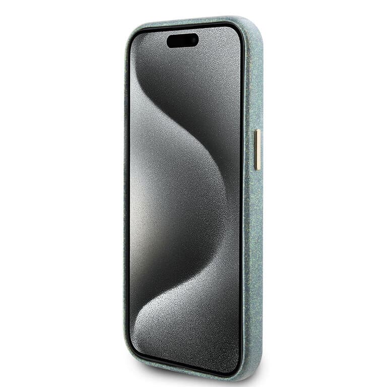 Guess iPhone 15 TPU Back Cover - Glitter Glossy Script
