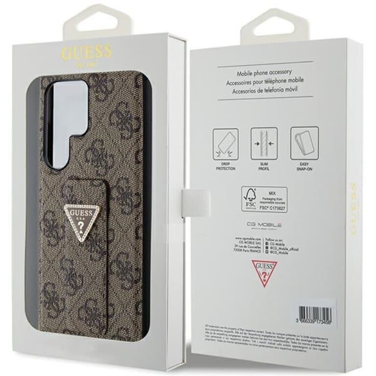 Guess Galaxy S24 Ultra Back cover case - Grip Stand 4G - Triangle Strass - Brown