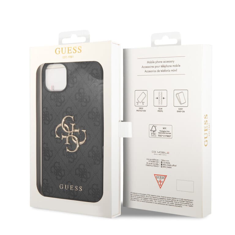 Guess iPhone 15 TPU Hardcase - 4G - Big Metal Logo