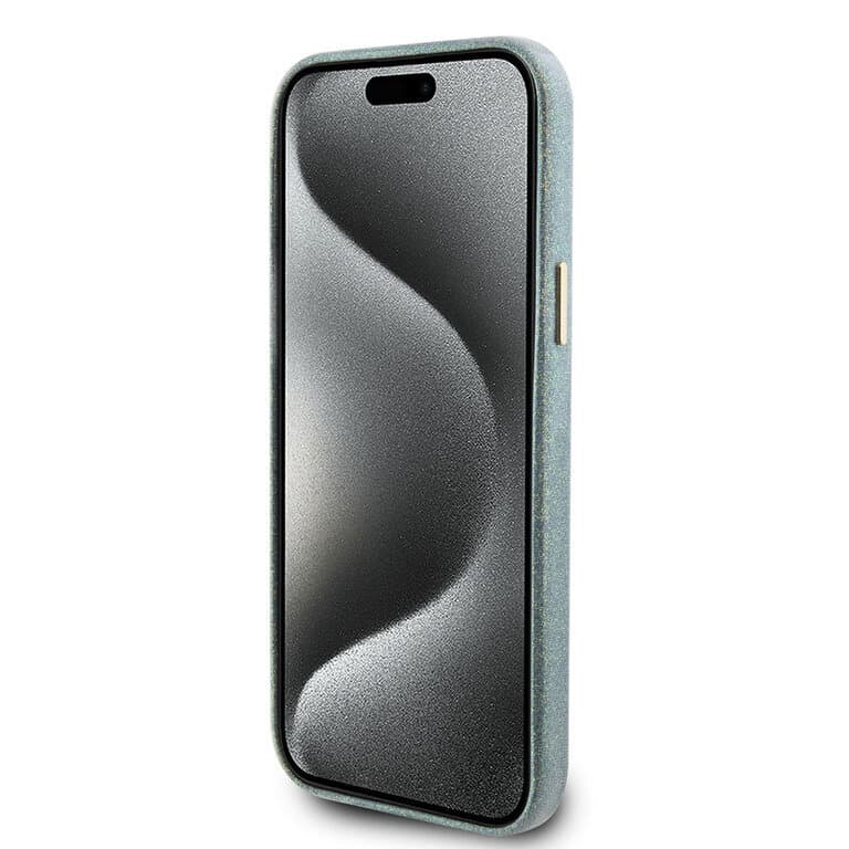 Guess iPhone 15 Plus TPU Back Cover - Glitter Glossy Script