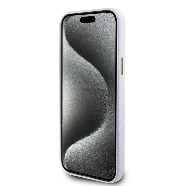 Guess iPhone 15 Plus TPU Back Cover - Glitter Glossy Script