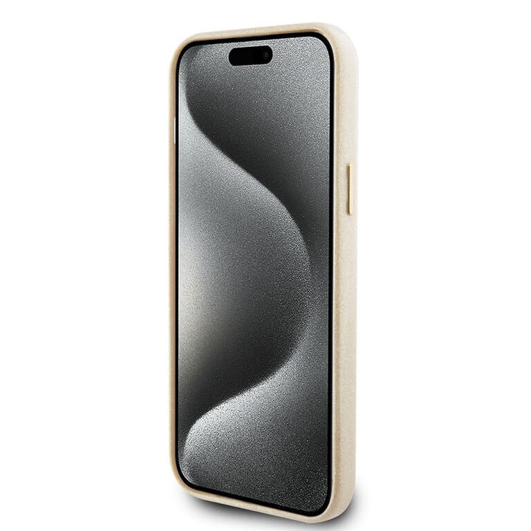 Guess iPhone 15 Plus TPU Back Cover - Glitter Glossy Script