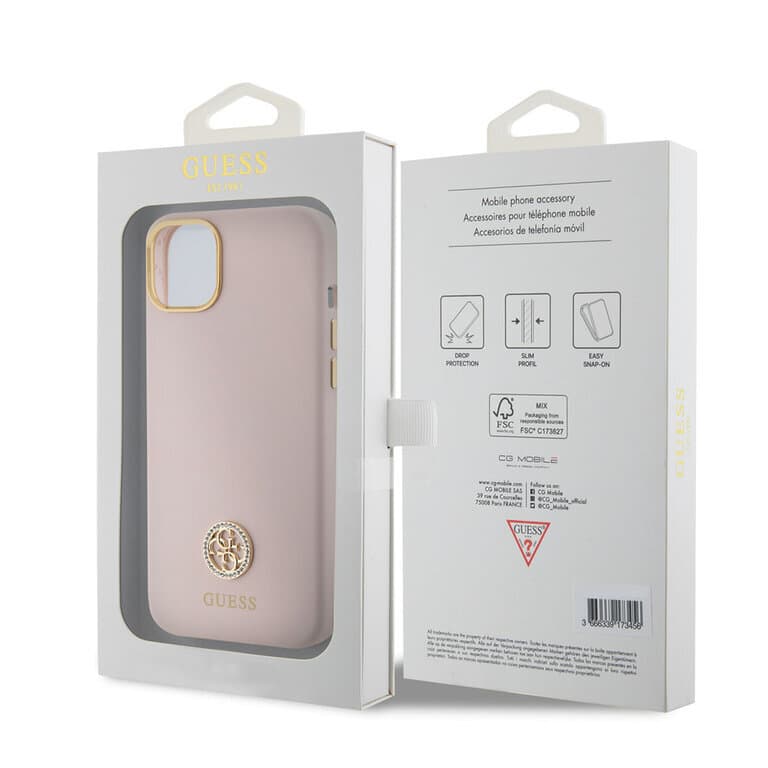 Guess iPhone 15 Plus Back cover case - Logo strass 4G