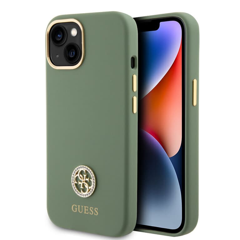 Guess iPhone 15 Plus Back cover case - Logo strass 4G