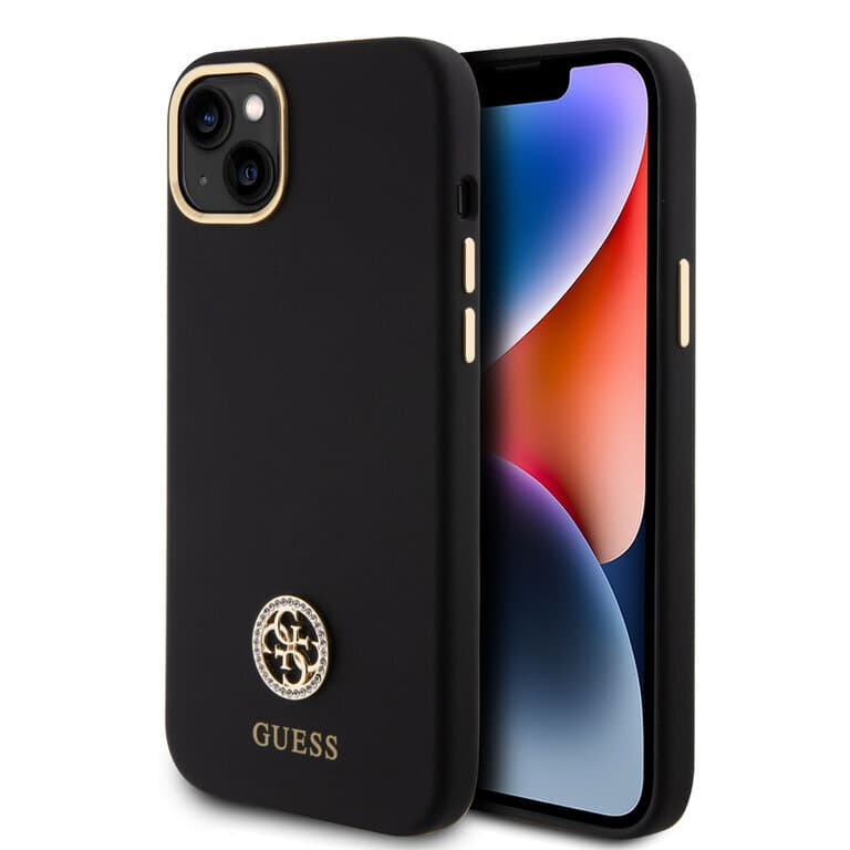 Guess iPhone 15 Plus Back cover case - Logo strass 4G