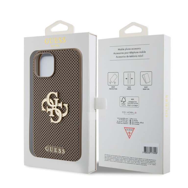 Guess iPhone 15 Plus Back cover case - Perforated 4G - glitter