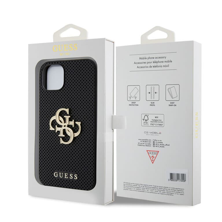 Guess iPhone 15 Plus Back cover case - Perforated 4G - glitter