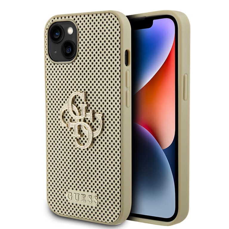 Guess iPhone 15 Plus Back cover case - Perforated 4G - glitter