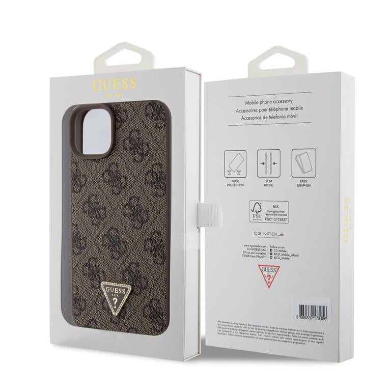 Guess iPhone 15 Plus Hardcase - 4G Triangle - Strass