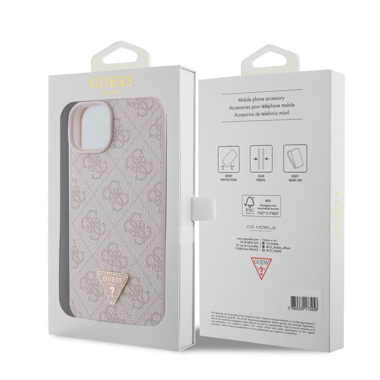 Guess iPhone 15 Plus Hardcase - 4G Triangle - Strass