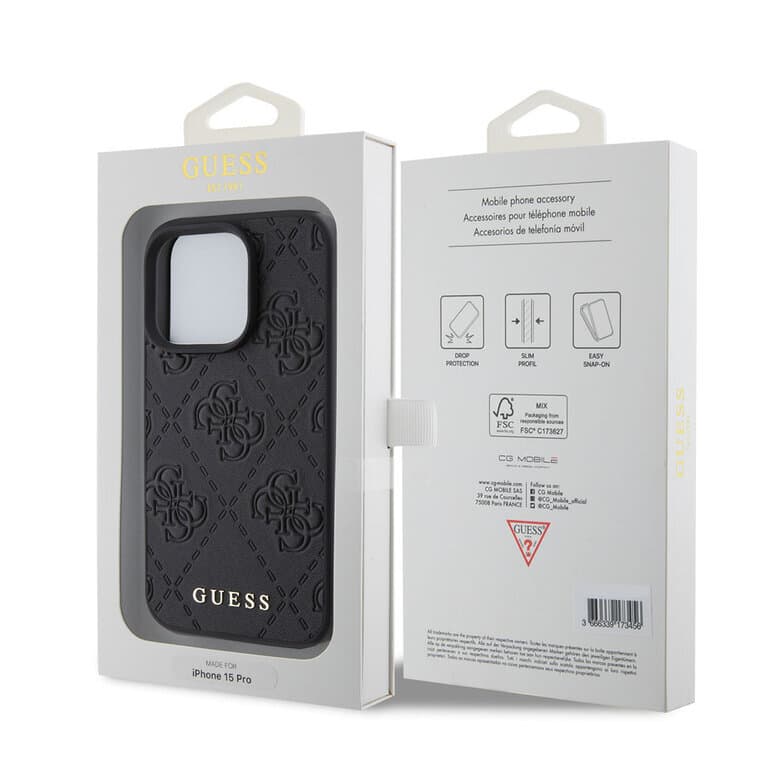 Guess iPhone 15 Pro Back cover case - Quilted 4G classic