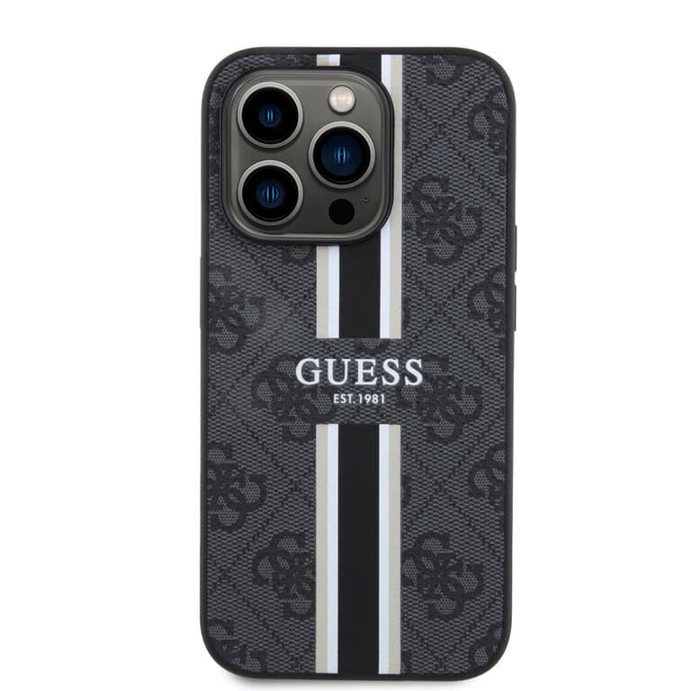 Guess iPhone 15 Pro Back Cover Case 4G Gestreept Ontwerp | Stijlvolle Bescherming