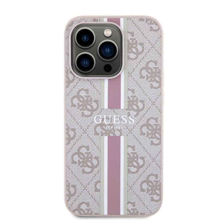 Guess iPhone 15 Pro Back Cover Case 4G Gestreept Ontwerp | Stijlvolle Bescherming