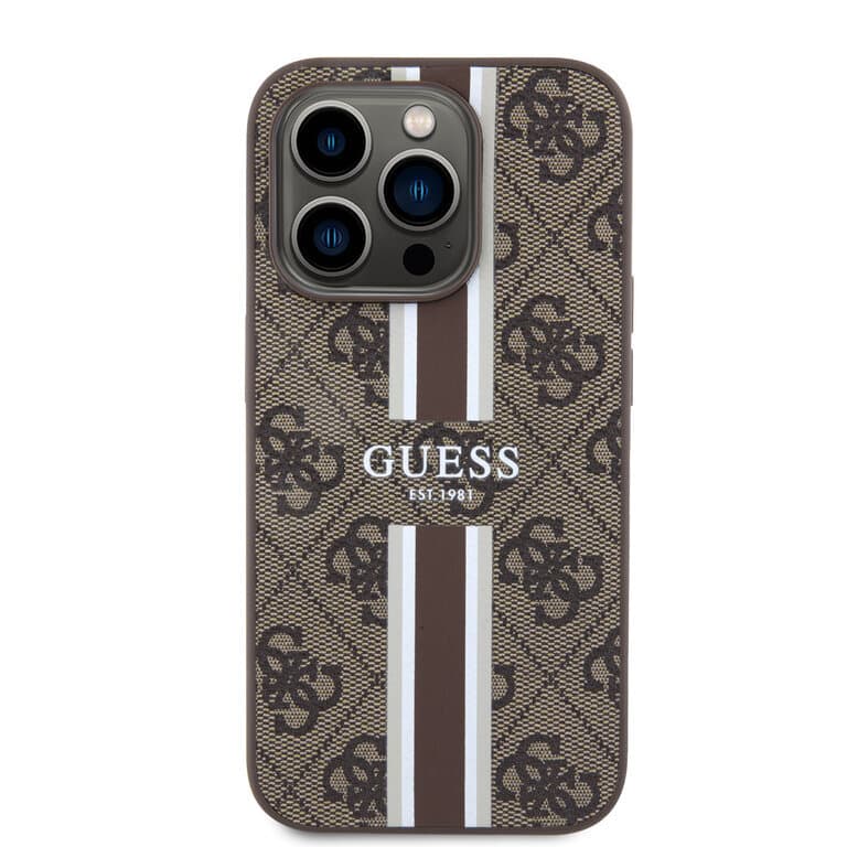 Guess iPhone 15 Pro Back Cover Case 4G Gestreept Ontwerp | Stijlvolle Bescherming