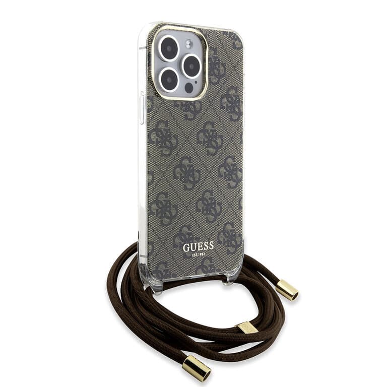 Guess iPhone 15 Pro Back cover case - Crossbody cord - 4G print