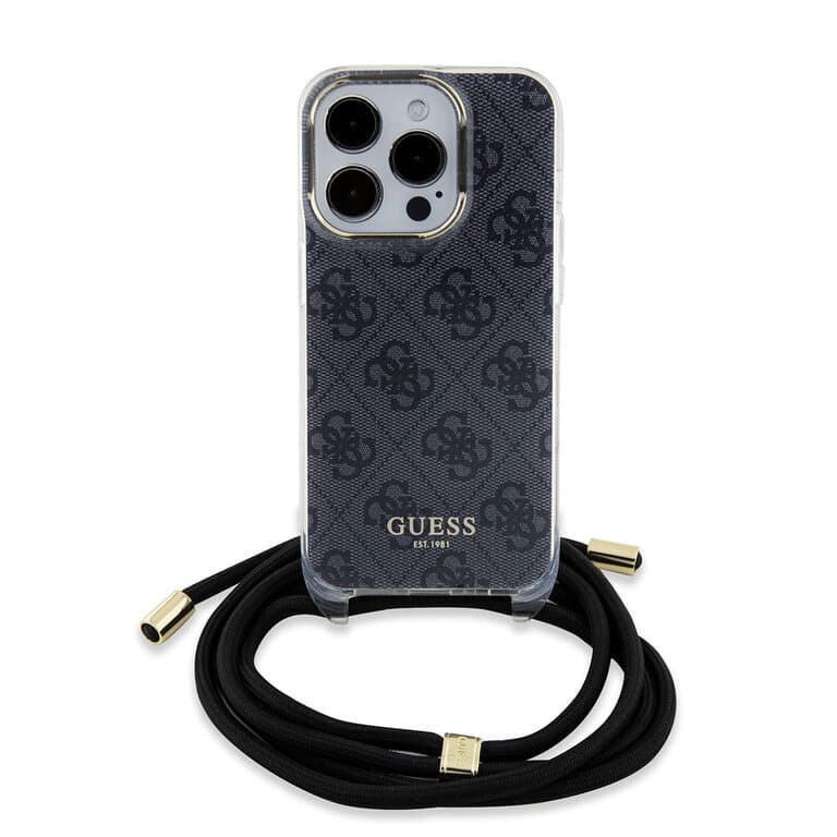 Guess iPhone 15 Pro Back cover case - Crossbody cord - 4G print
