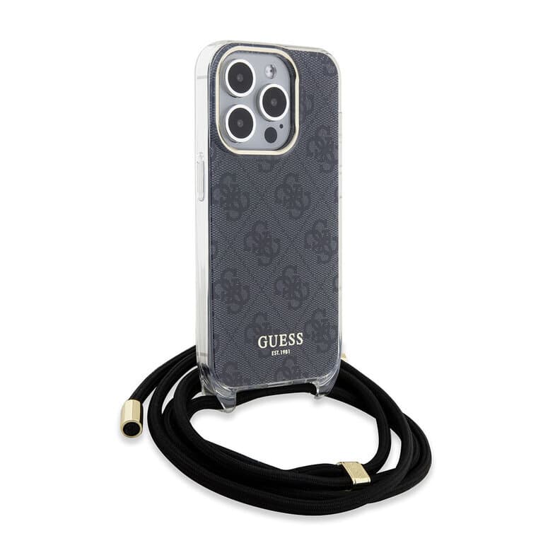Guess iPhone 15 Pro Back cover case - Crossbody cord - 4G print