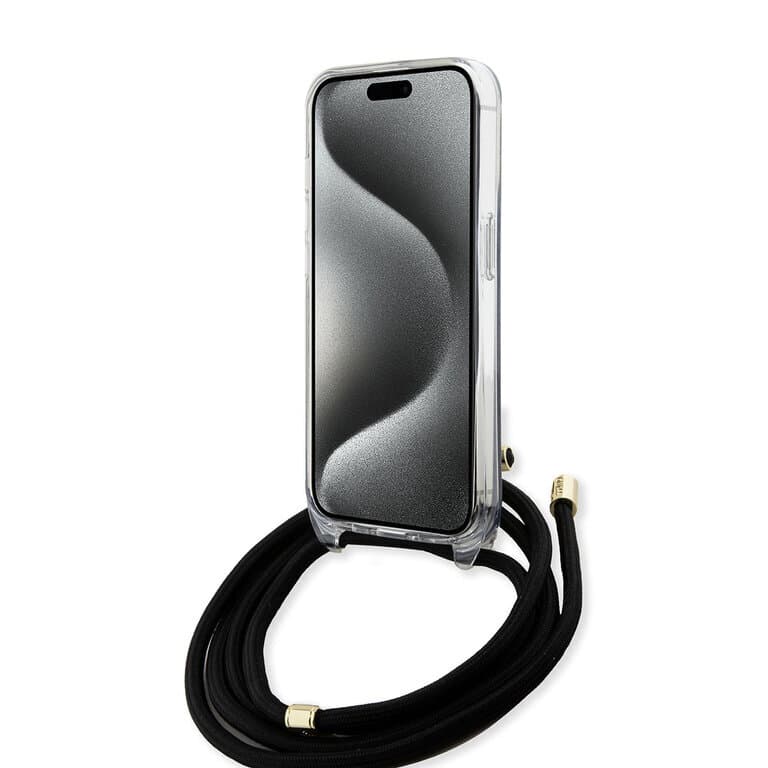 Guess iPhone 15 Pro Back cover case - Crossbody cord - 4G print