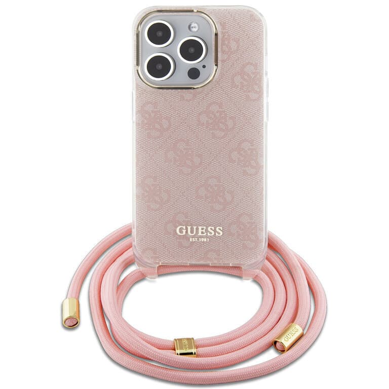 Guess iPhone 15 Pro Back cover case - Crossbody cord - 4G print