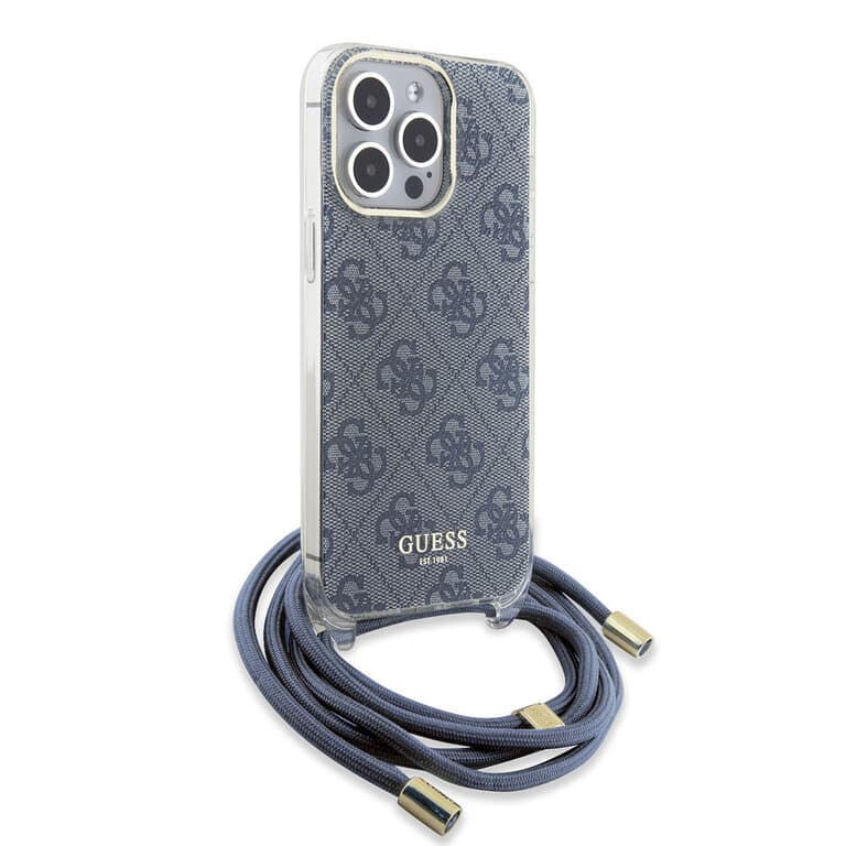 Guess iPhone 15 Pro Back cover case - Crossbody cord - 4G print