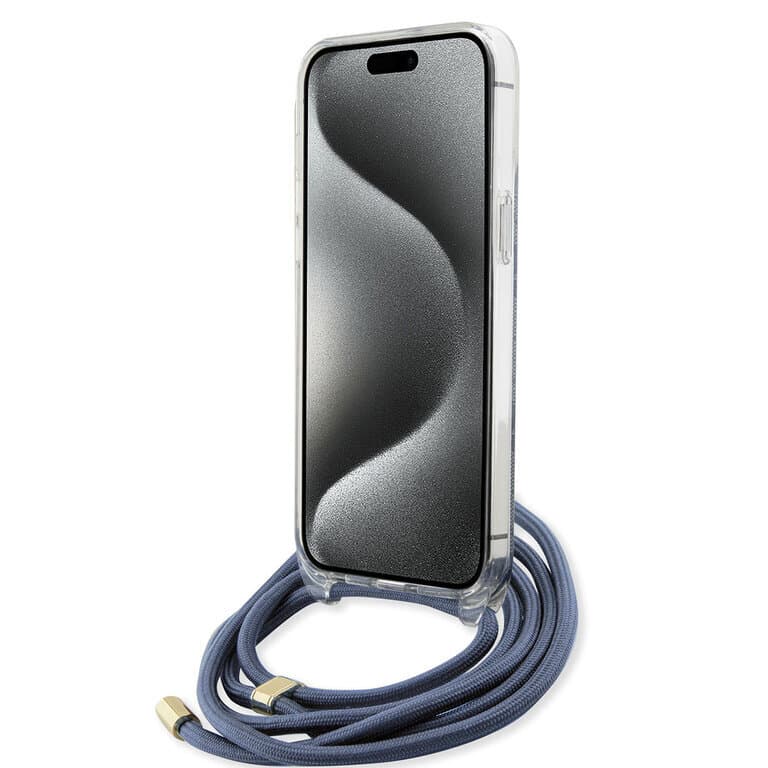 Guess iPhone 15 Pro Back cover case - Crossbody cord - 4G print