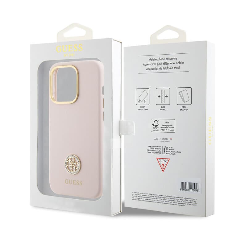 Guess iPhone 15 Pro Back cover case - Logo strass 4G