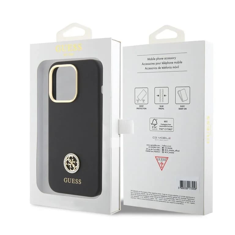 Guess iPhone 15 Pro Back cover case - Logo strass 4G