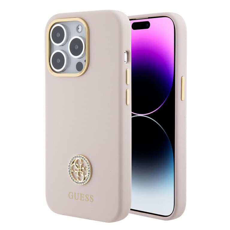 Guess iPhone 15 Pro Back cover case - Logo strass 4G