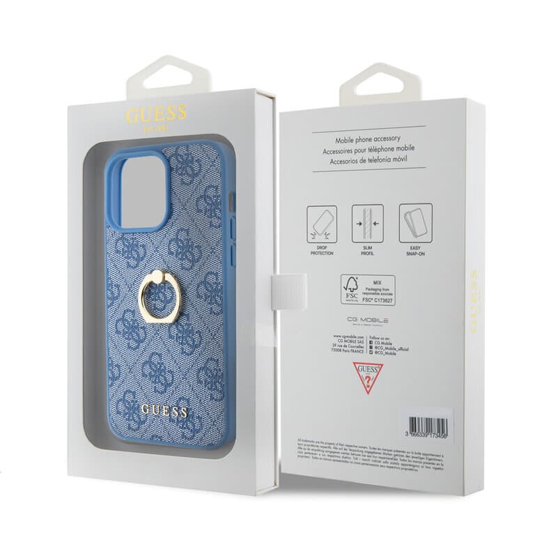 Guess iPhone 15 Pro Hardcase - 4G - With Ring Holder