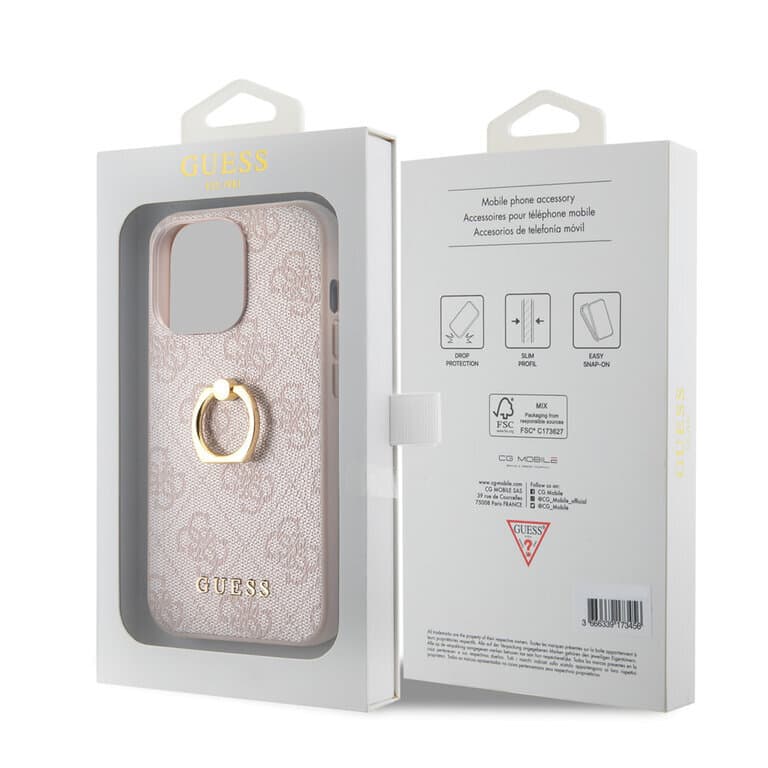 Guess iPhone 15 Pro Hardcase - 4G - With Ring Holder