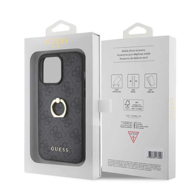 Guess iPhone 15 Pro Hardcase - 4G - With Ring Holder