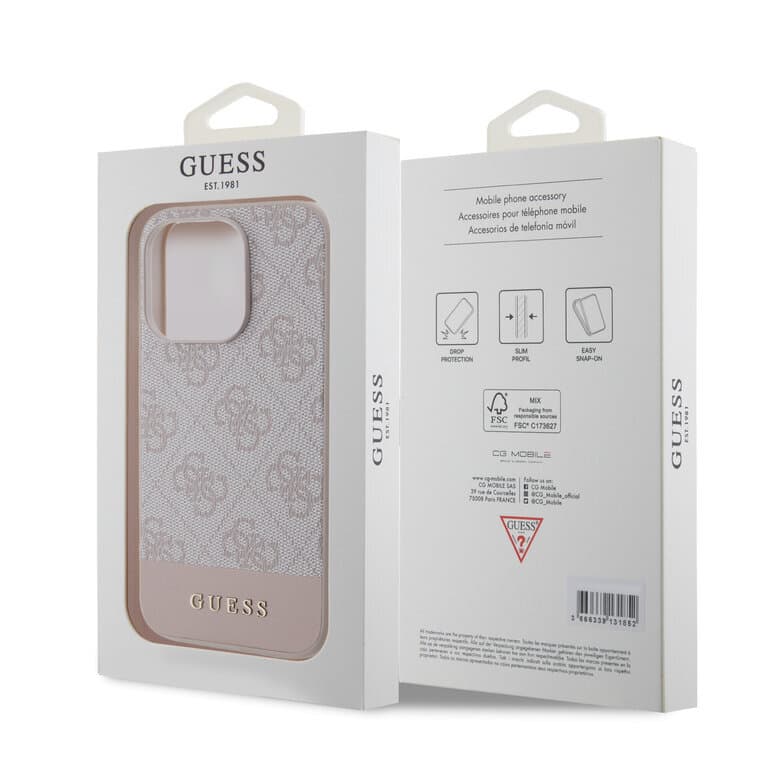 Guess iPhone 15 Pro Hardcase - Magsafe - 4G Pu Bottom