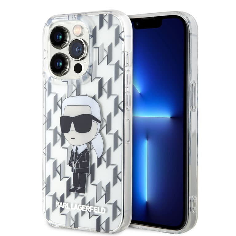 karl Lagerfeld iPhone 15 Pro Hoesje | TPU Hardcase Ikonik Monogram