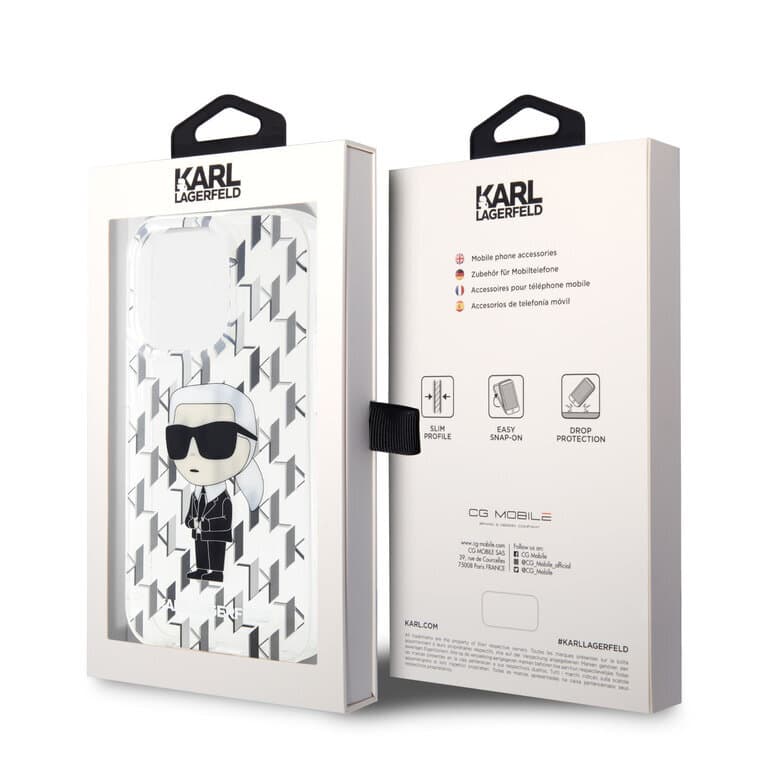 karl Lagerfeld iPhone 15 Pro Hoesje | TPU Hardcase Ikonik Monogram