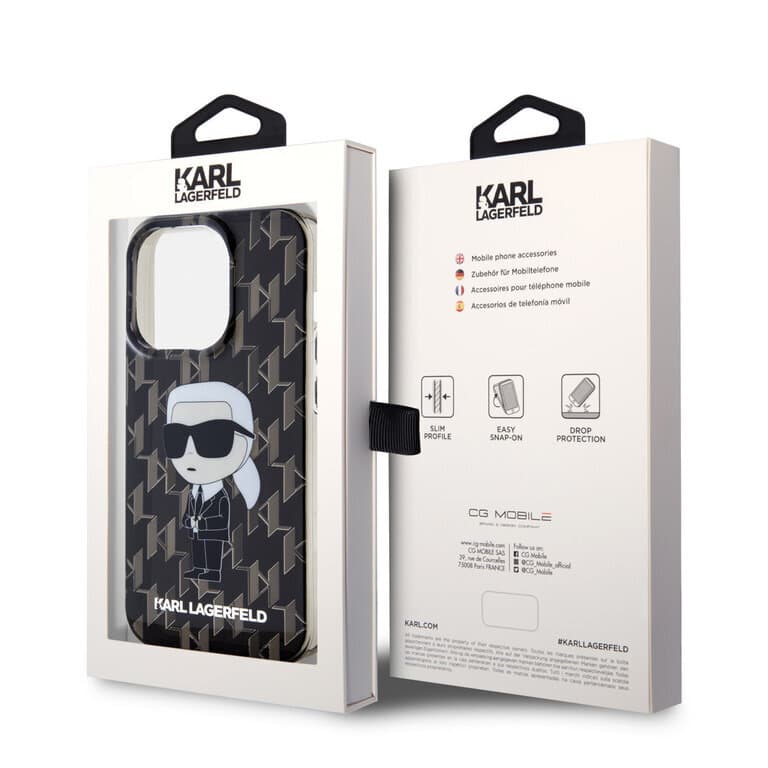 karl Lagerfeld iPhone 15 Pro Hoesje | TPU Hardcase Ikonik Monogram