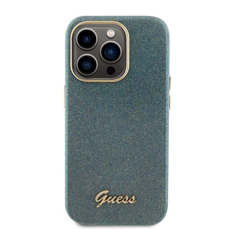 Guess iPhone 15 Pro TPU Back Cover - Glitter Glossy Script