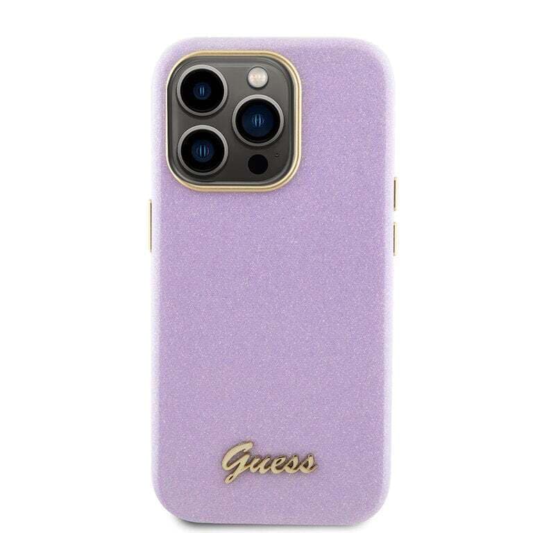 Guess iPhone 15 Pro TPU Back Cover - Glitter Glossy Script