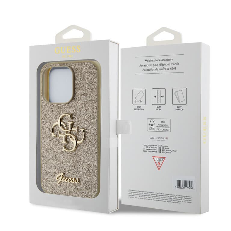 Guess iPhone 15 Pro TPU Hardcase - Big 4G - Fixed Glitter