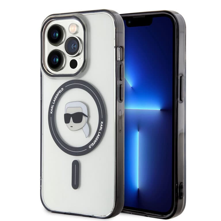 Karl Lagerfeld iPhone 15 Pro Hardcase | MagSafe Compatibel | Karl's Head | Transparant