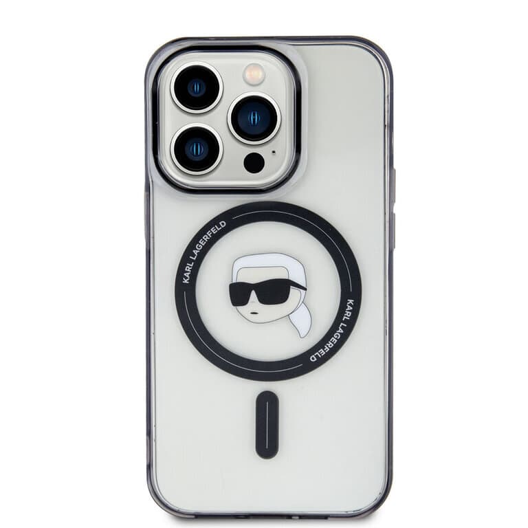 Karl Lagerfeld iPhone 15 Pro Hardcase | MagSafe Compatibel | Karl's Head | Transparant