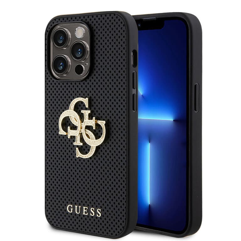 Guess iPhone 15 Pro Max Back cover case - Perforated 4G - glitter