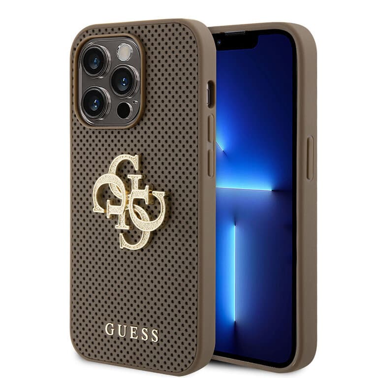 Guess iPhone 15 Pro Max Back cover case - Perforated 4G - glitter